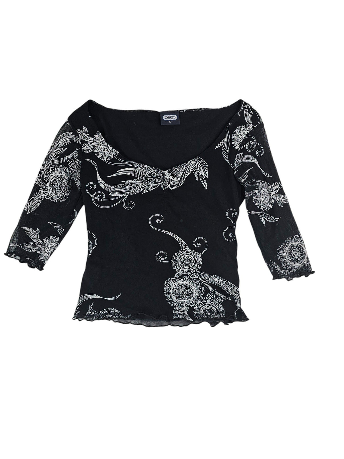 Pilot Long-Sleeve Blouse l Size Small GEMS CLOTHING