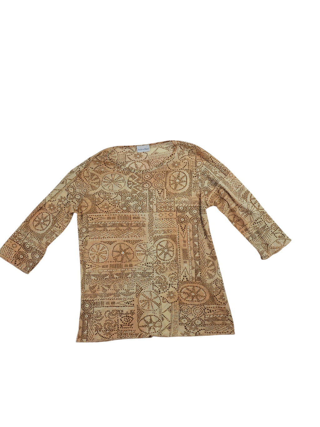 Andrea Mare Vintage Y2k Transparent 3/4 Sleeve Top l Size Medium / One Size