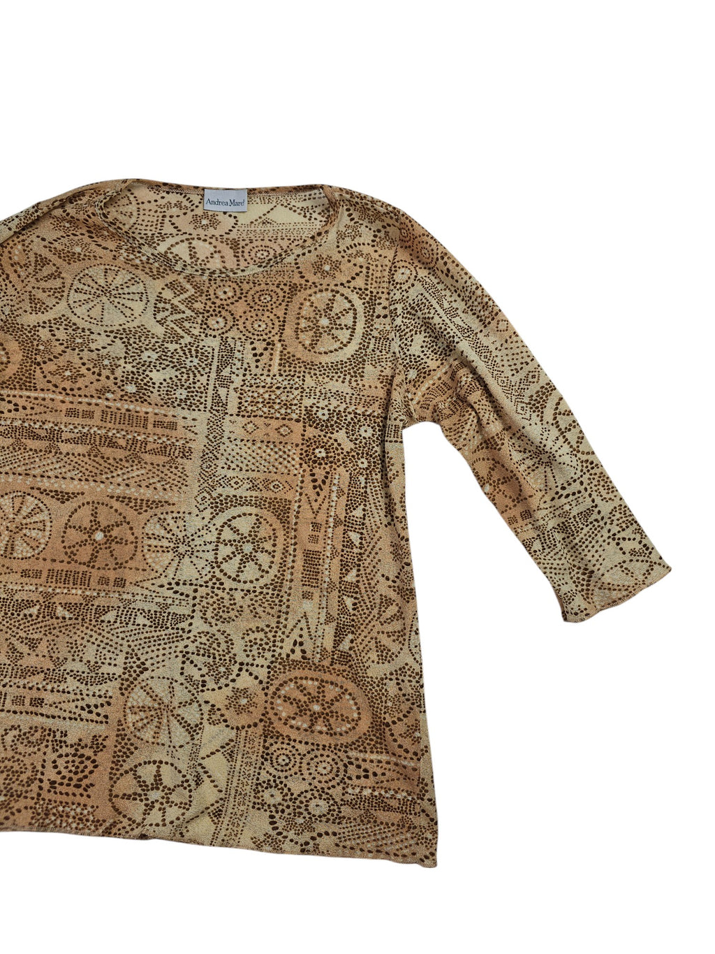 Andrea Mare Vintage Y2k Transparent 3/4 Sleeve Top l Size Medium / One Size